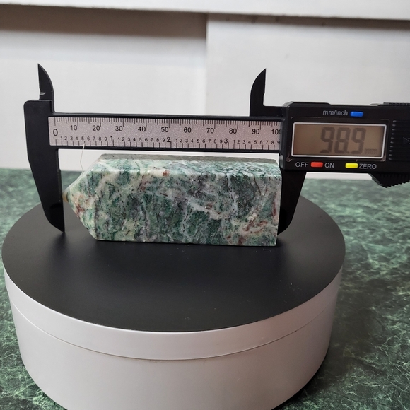 Green Pyrite Crystal Point Tower, ~3.9in - Picture 3 of 6